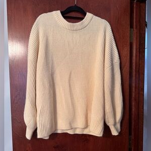 Cozy/super soft Cream Ribbed Sweater